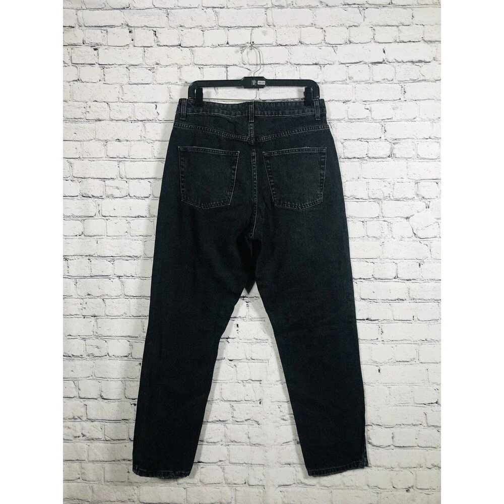 We The Free Women High Rise Straight Leg Jeans Faded Black Denim Size 32